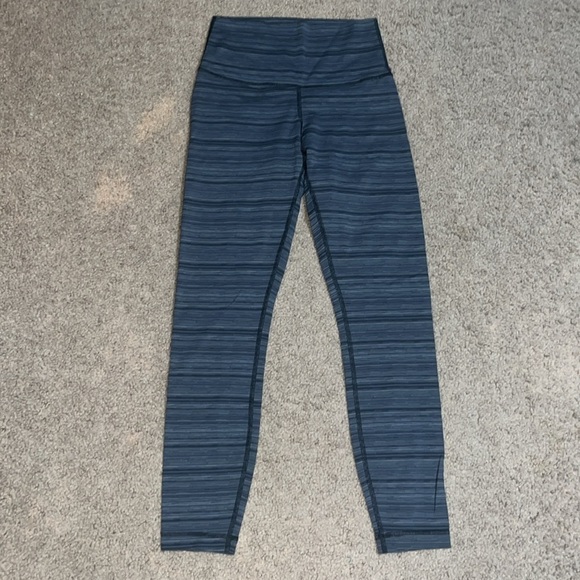 Lululemon High Times Pant Luxtreme Cyber Stripe Deep Coal Black 2 - Picture 2 of 5